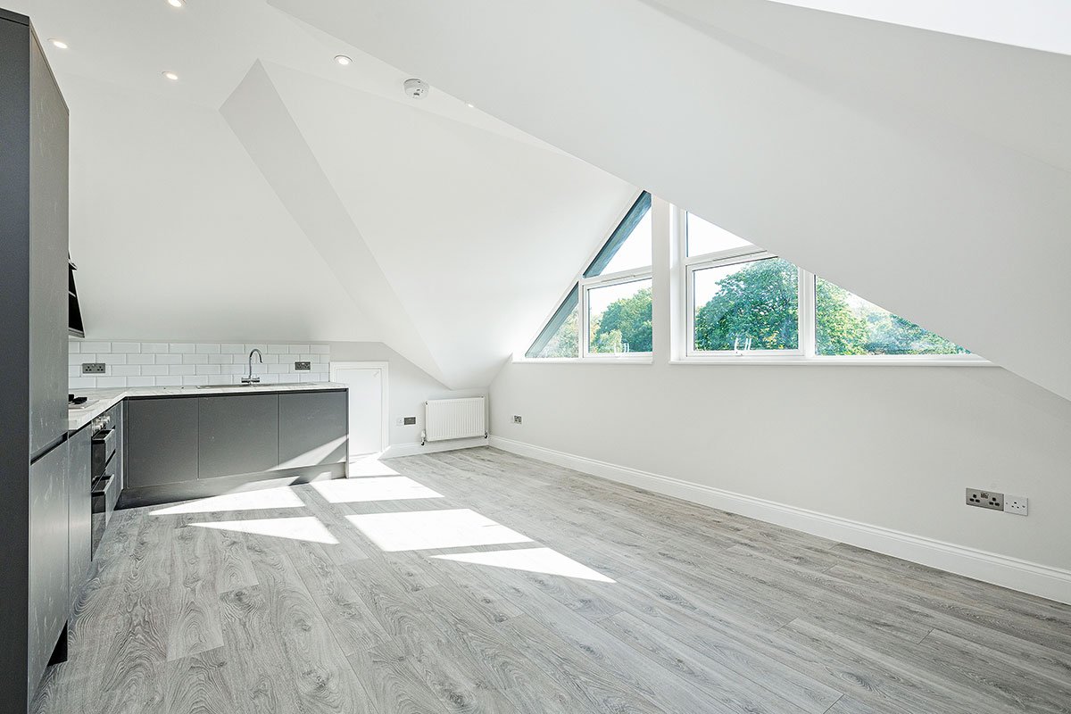 Kitchen room with skylight, inviting natural light and an airy atmosphere into your space.